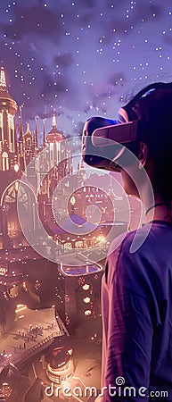 Architects designing virtual cities in the metaverse where users can explore and interact with 3D environments Stock Photo