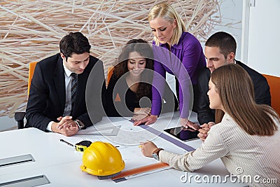 Architects discussing Stock Photo