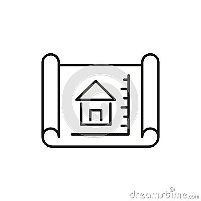 Architectural blueprint icon. Engineering project design symbol Vector Illustration