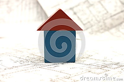 Architectural blueprints Stock Photo