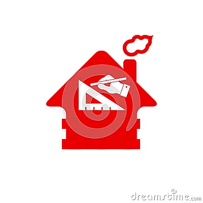 Architectural bureau, house design vector icon Vector Illustration