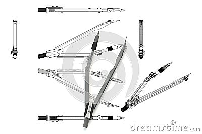 Architectural calipers - compass Stock Photo