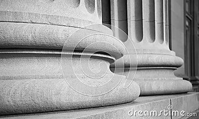 Architectural Columns in a Classic Federal Buuilding Stock Photo