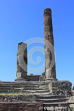 Architectural detail of the ancient ruins of Pompei Stock Photo