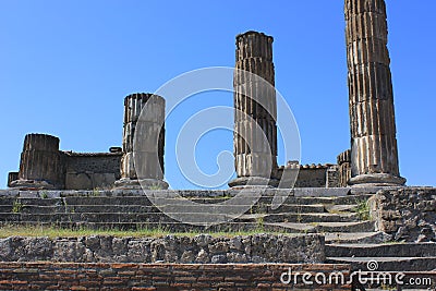 Architectural detail of the ancient ruins of Pompei Stock Photo