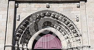 Architectural detail of the Cathedral of St. Mary the Great, Viana do Castelo Stock Photo