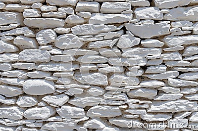 Architectural detail of a drystone wall, Kythnos island, Cyclades, Greece Stock Photo