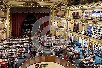 Architectural detail of El Ateneo Grand Splendid in Buenos Aires, Argentina Editorial Stock Photo