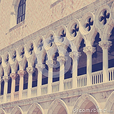 Architectural detail of the facade of Palazzo Ducale Stock Photo