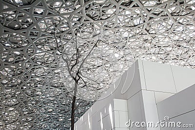 Architectural detail of the interior of the Louvre Abu Dhabi Editorial Stock Photo