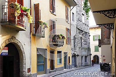 Architectural detail in Lovere, Iseo Lake Editorial Stock Photo