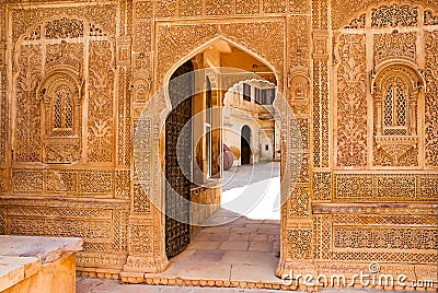 Architectural detail of the Mandir Palace, Jaisalmer, India Stock Photo