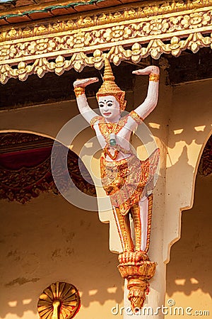 Architectural detail of the many temples near Phnom Penh Stock Photo