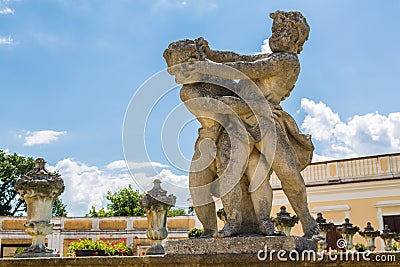 Architectural detail of the park chateau Milotice Stock Photo