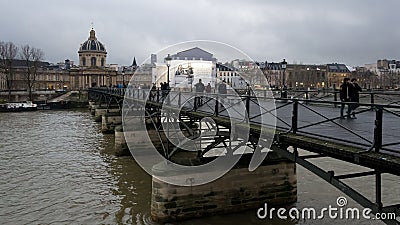 Architectural detail of the Pont des Arts in Paris, France Editorial Stock Photo