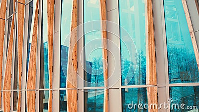 Detail of sustainable academy building instagram toning Stock Photo