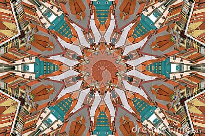 Architectural details circular angular design pattern Stock Photo