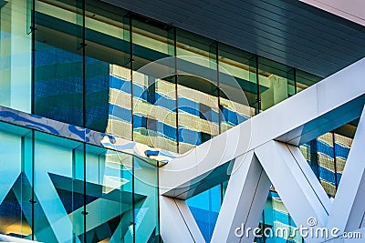 Architectural details of the Convention Center in Baltimore, Mar Stock Photo