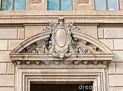 Architectural details, elaborate arch over a door Stock Photo