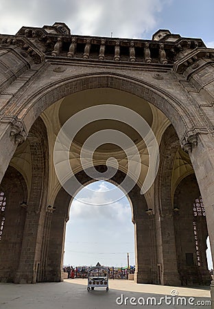 Architectural details, Gateway of India Monument, Mumbai Editorial Stock Photo