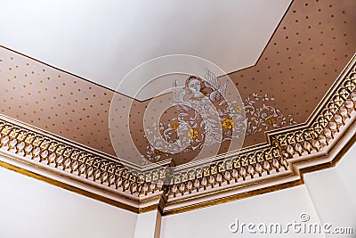 Architectural details inside the Nicolae Simache Clock Museum Editorial Stock Photo