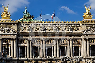 Architectural details of Opera National de Paris. Front Facade 1 Stock Photo