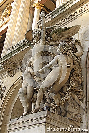 Architectural details of Opera National de Paris - Grand Opera, Paris, France Stock Photo