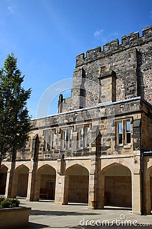 Architectural details stonework, Lancaster Castle Stock Photo