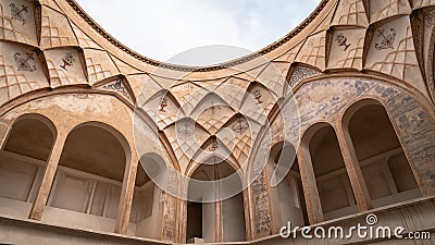 Architectural details of Tabatabaei Natanzi Khaneh Historical House in Kashan, Iran Editorial Stock Photo