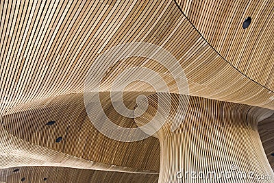 Architectural details of Welsh Assembly building Stock Photo