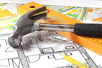 Architectural drawing Stock Photo