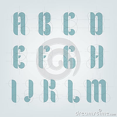 Architectural drawing plane alphabet Vector Illustration