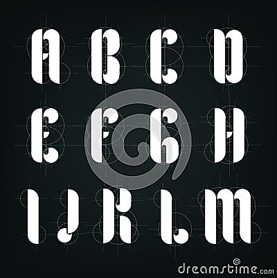 Architectural drawing plane alphabet Vector Illustration