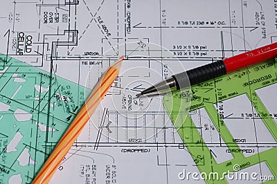 Architectural drawings Stock Photo