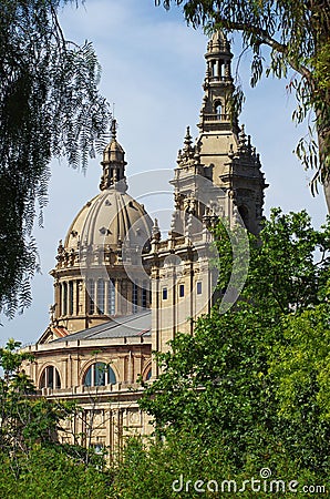 Art museum in Montjuic, Barcelona Stock Photo