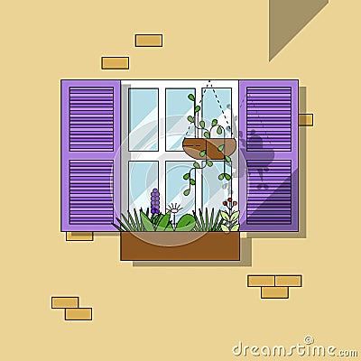 Architectural element Window background Vector Illustration