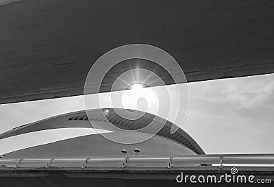 Architectural elements of the City of Arts and Sciences by Santiago Calatrava Editorial Stock Photo