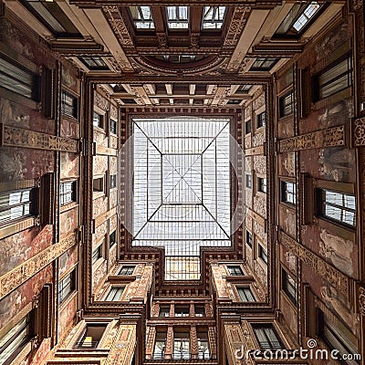 Architectural Gem: Discovering the Beauty of Galleria Sciarra Stock Photo