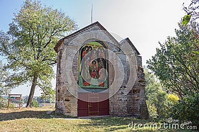 Architecture of Kievan Rus. Remains of the Saint Michael`s Church in Oster, Ukraine Editorial Stock Photo