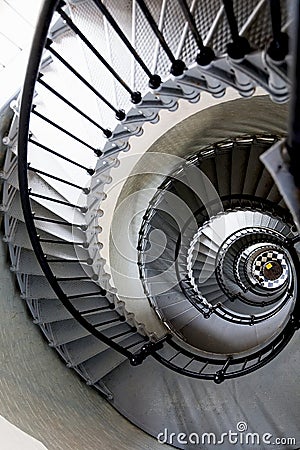 Architectural pattern of a spiral staircase Stock Photo