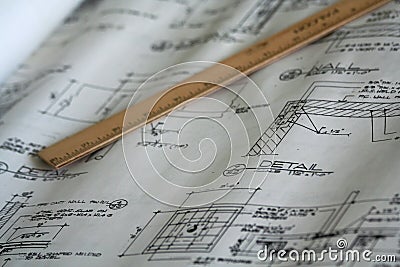 Architectural plan Stock Photo