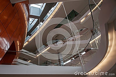 Architectural shot inside Copenhagen Opera, Denmark Editorial Stock Photo