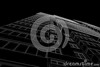 Architectural sketch of building Stock Photo