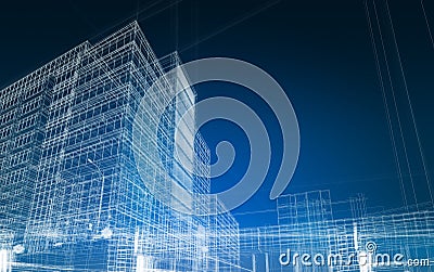 Architecture abstract blueprint Stock Photo