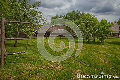 The architecture of the Belarusian village of the 19th century. Editorial Stock Photo