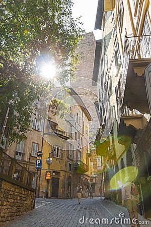 Architecture in Bergamo, Italy Editorial Stock Photo