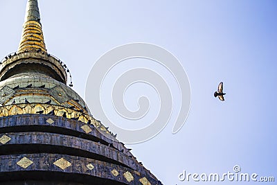 Pagoda lampang temple thailand asia travel Stock Photo