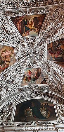 Architecture of a Chapel ceiling in Salzburg Editorial Stock Photo