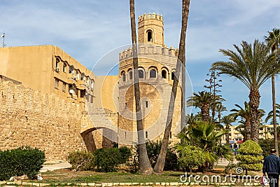 Architecture of the City of Monastir in Tunisia, and its streets, panorama, parks and nature Editorial Stock Photo