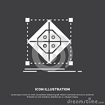 Architecture, cluster, grid, model, preparation Icon. glyph vector symbol for UI and UX, website or mobile application Vector Illustration